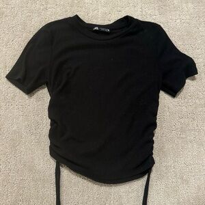 zara crop top with side strings